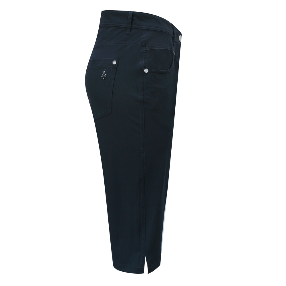 Green Lamb Ladies Stretch Pedal Pushers with UPF30 Protection in Navy Blue