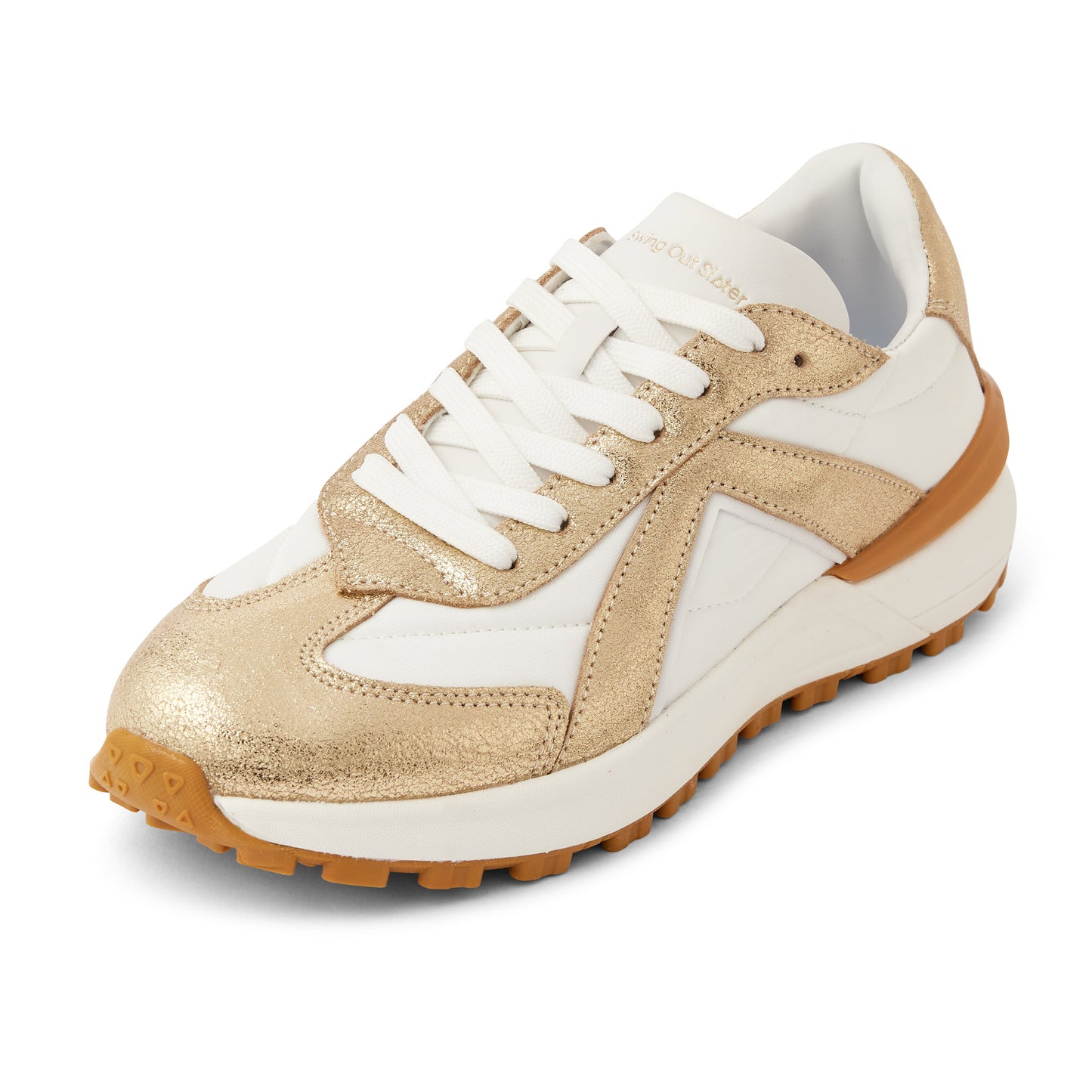 Swing Out Sister Ladies Spikeless Colour Block Golf Shoes in White & Gold