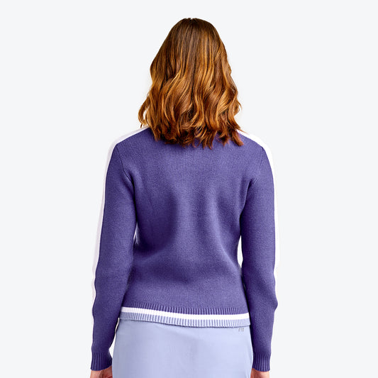 Nivo Ladies Deep Collar Sweater with Contrast Trim