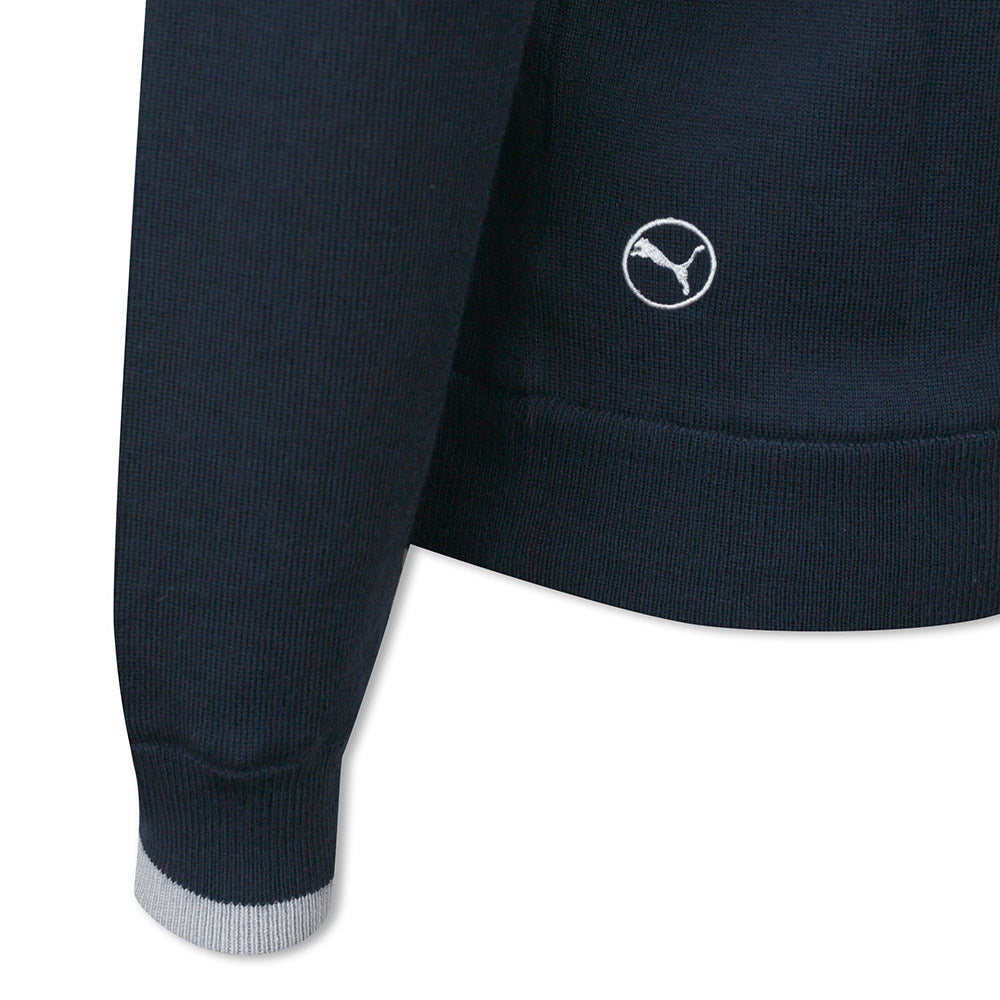 Puma Ladies Golf Lined Windblock Sweater with 1/4 Zip in Navy Blazer