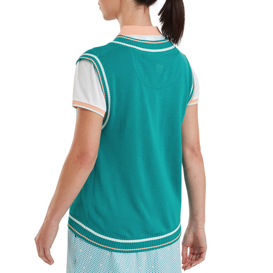 FootJoy Ladies Soft Wool Blend Sleeveless Sweater with Polished Preppy Edge