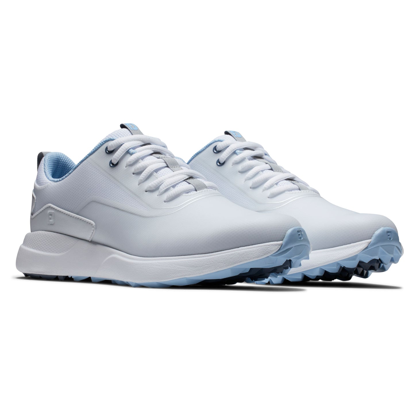 FootJoy Ladies Wide Fit Waterproof Performa Spikeless Golf Shoes in White & Blue