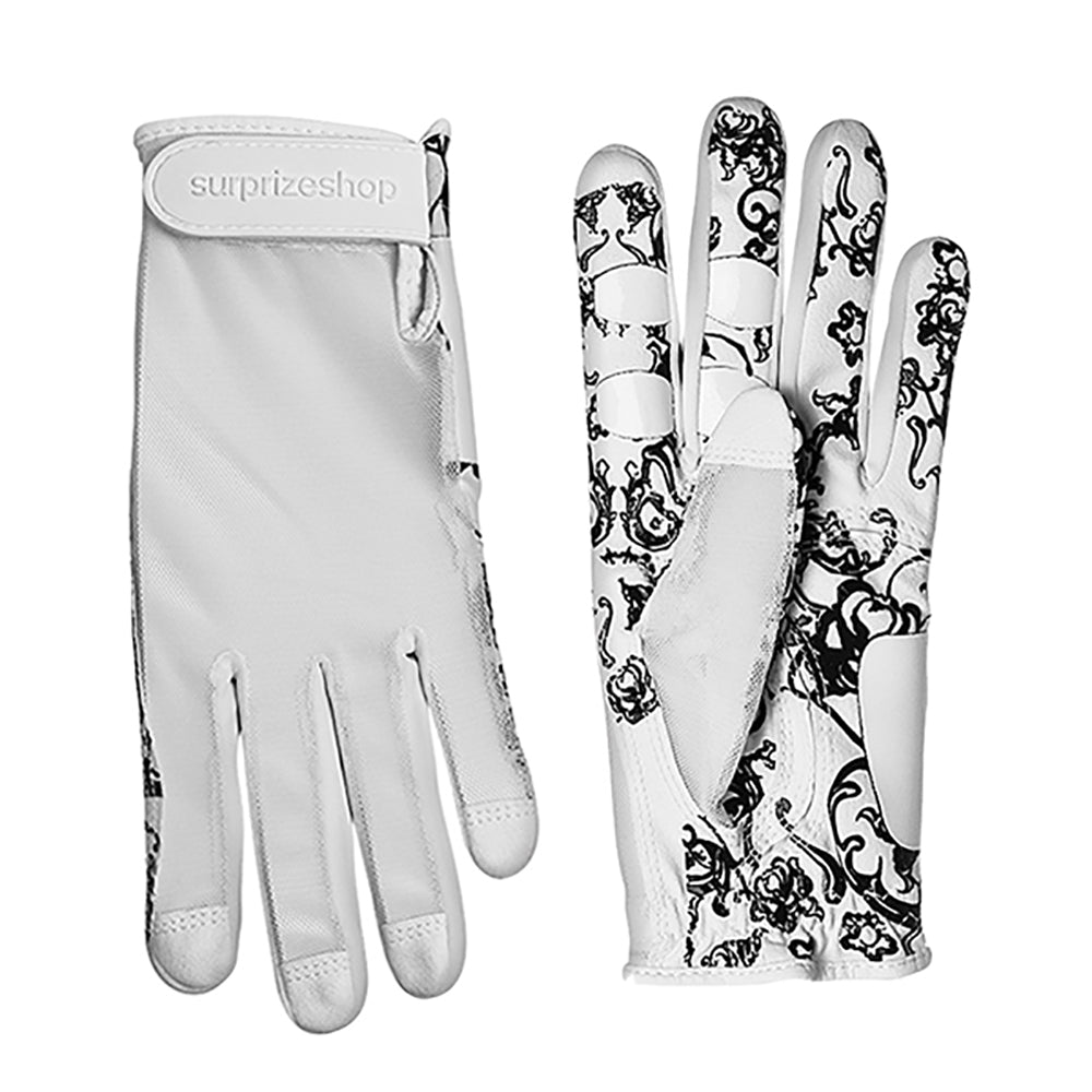 Surprizeshop Ladies Fine Mesh & Floral Grip Left Handed Glove in Black