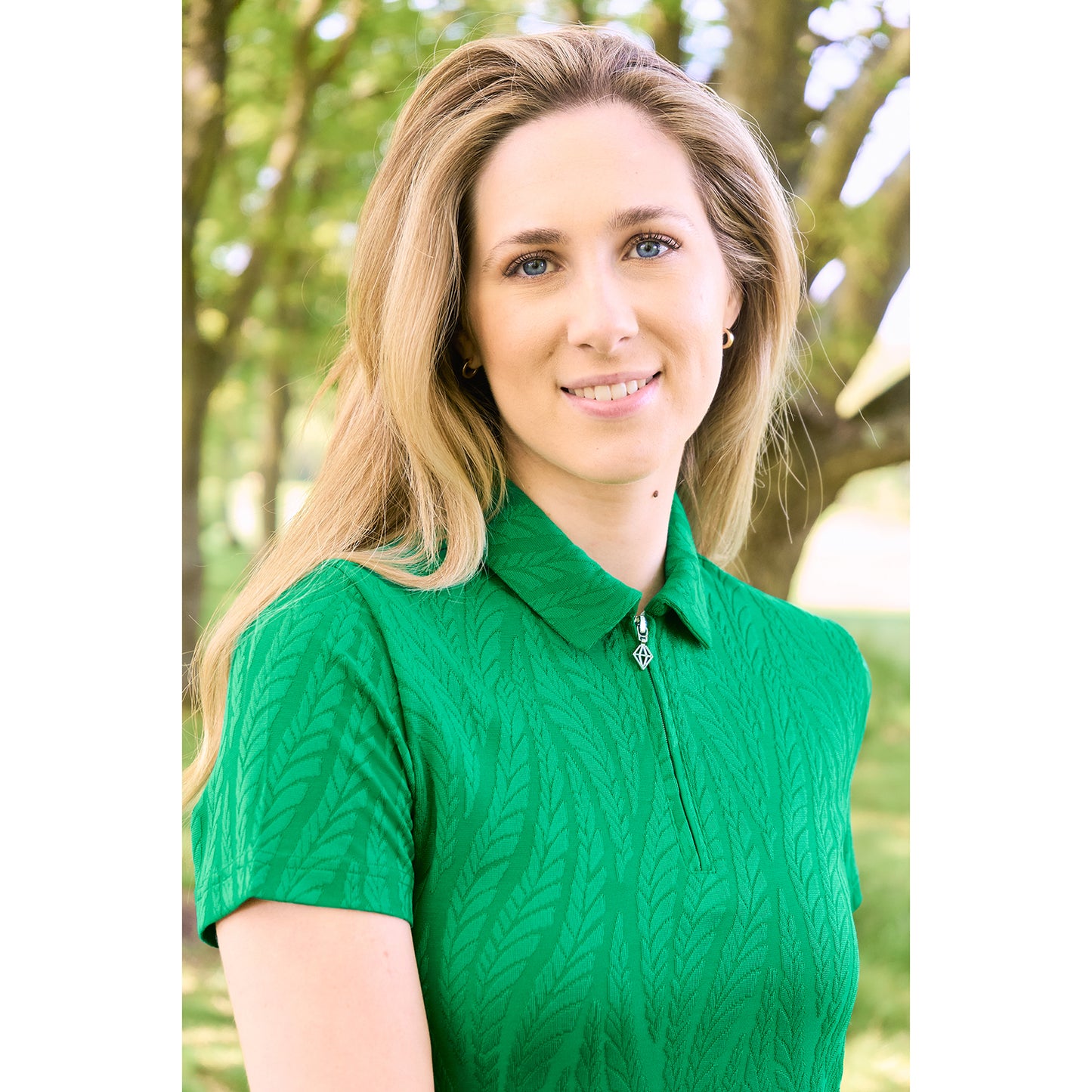 Pure Golf Ladies Jacquard Fern Print Polo