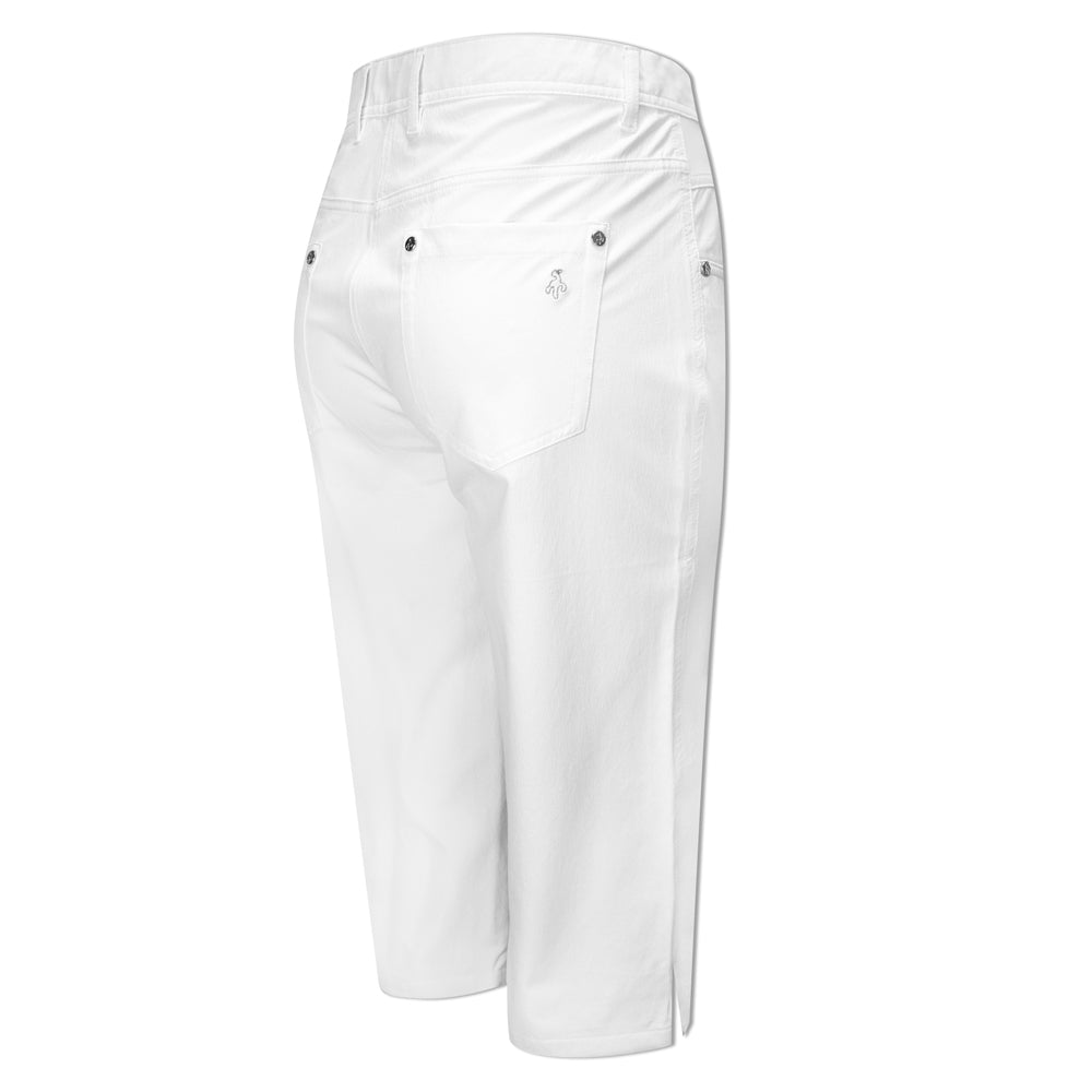Green Lamb Ladies Stretch Pedal Pushers with UPF30 Protection in White