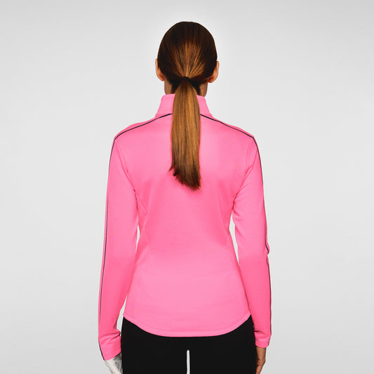 J.Lindeberg Ladies Zip-Neck Mid-Layer with Stripe Detailing