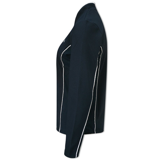 Original Penguin Ladies Honeycomb Textured 1/4 Zip Golf Top in Navy