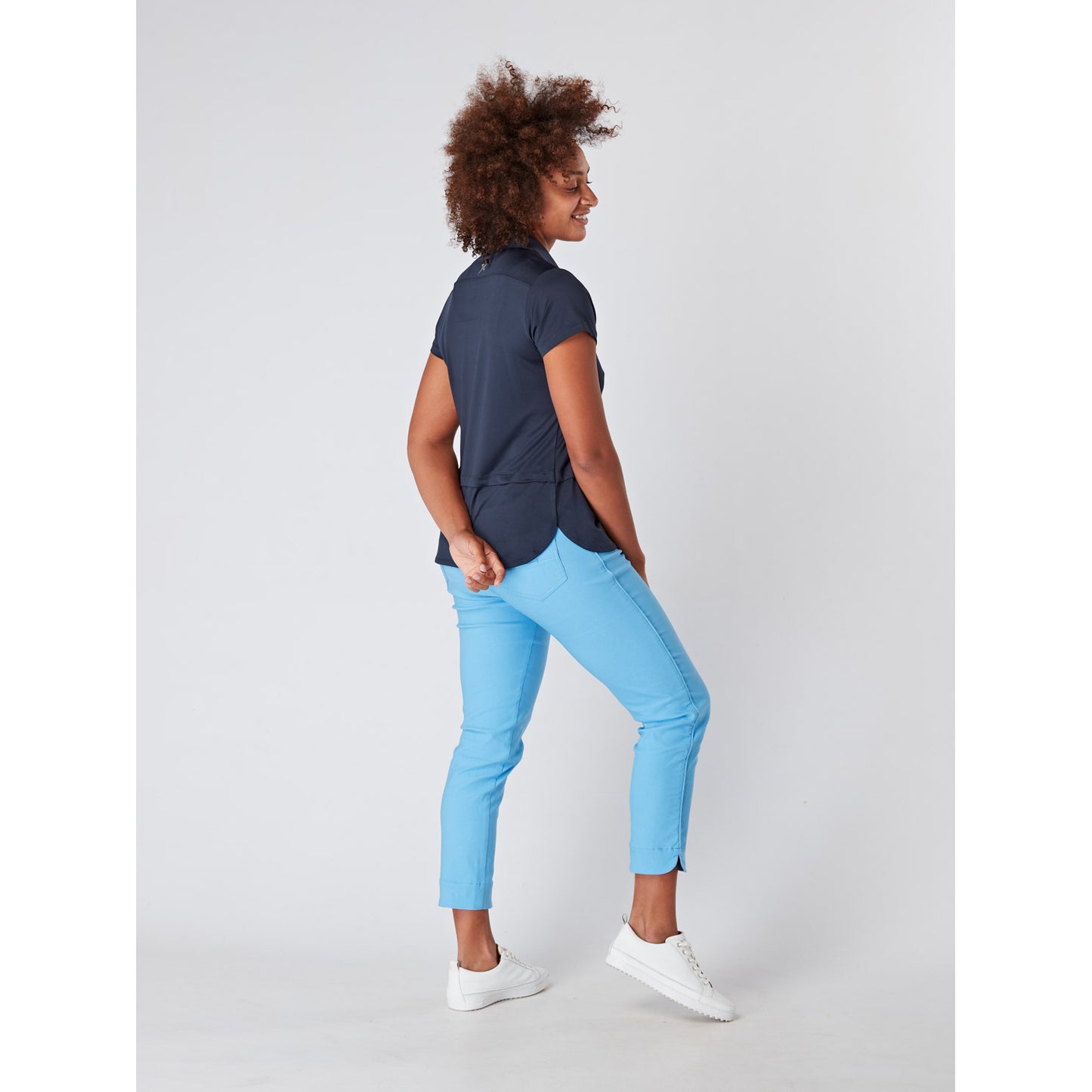 Swing Out Sister Ladies Cap Sleeve Polo in Navy Blazer