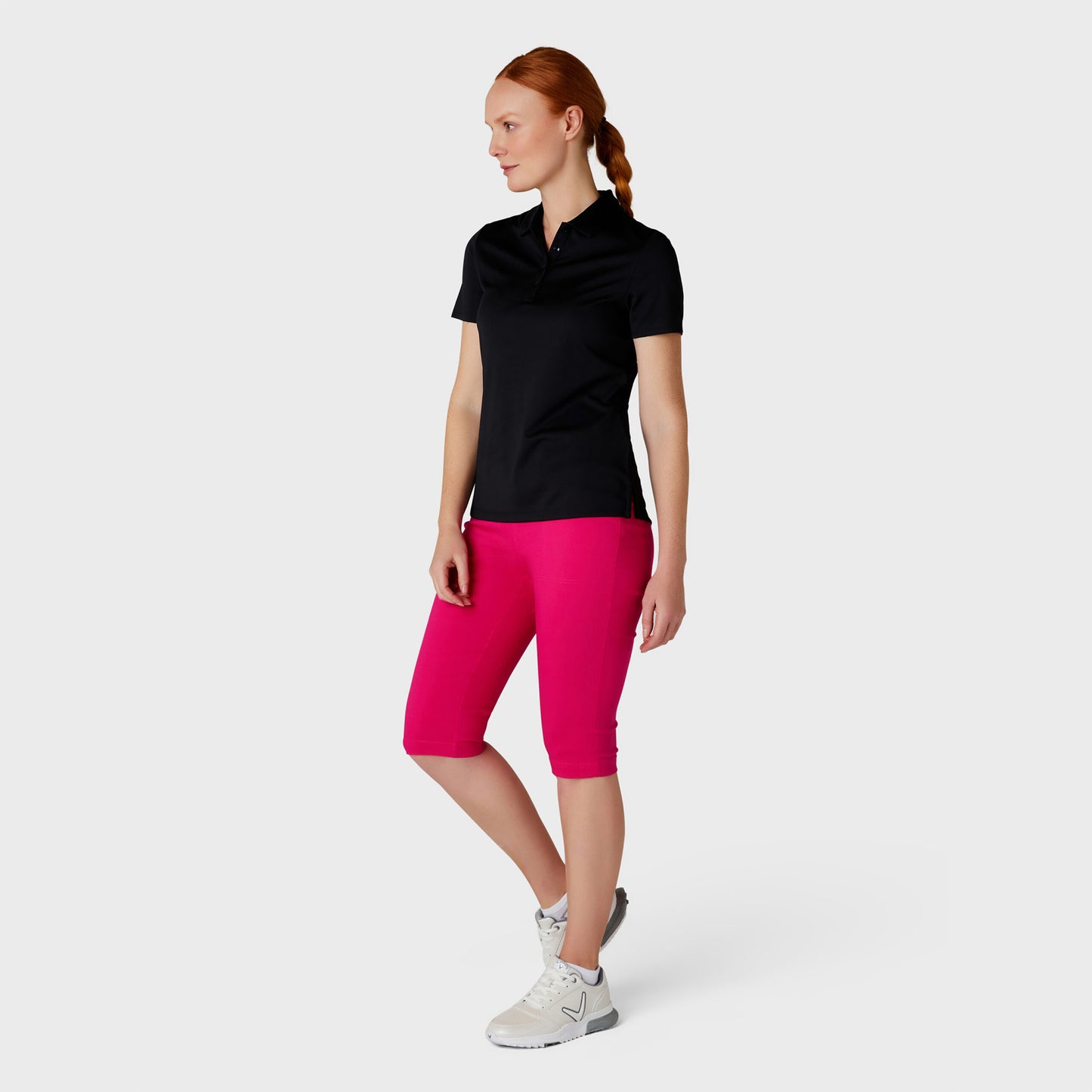 Callaway Ladies Black Tournament Short Sleeve Golf Polo