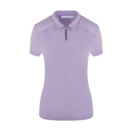 Swing Out Sister Ladies Laser Cap Sleeve Polo in Digital Lavender