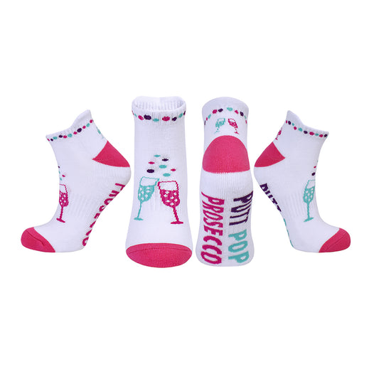 Surprizeshop Ladies 'Putt Pop Prosecco' Single Pair Golf Socks