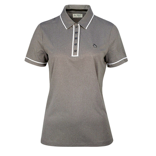 Original Penguin Ladies Piped Short Sleeve Polo in Ristretto