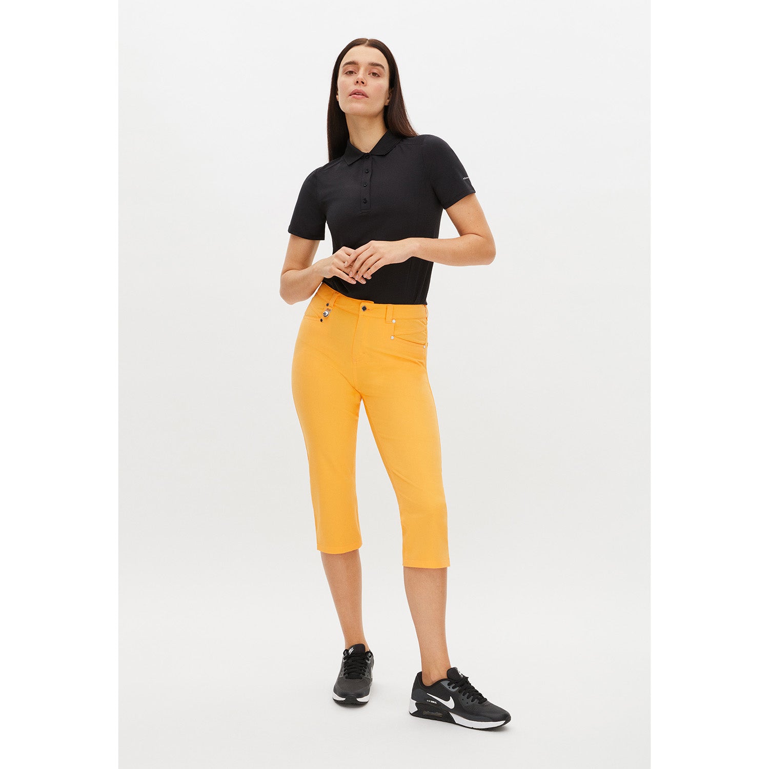 Rohnisch Ladies Chic Slim-Fit Capris in Blazing Orange – GolfGarb