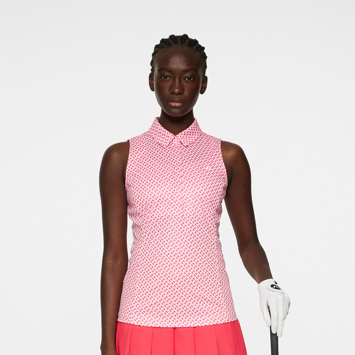 J.Lindeberg Ladies Sleeveless Polo with Bridge Print - Last One Large Only Left