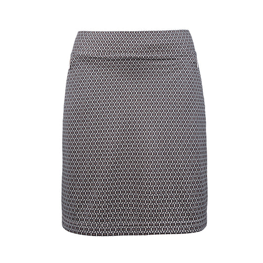 Glenmuir Ladies Pull-On Stretch Skort with Delicate Mosaic Weave Print