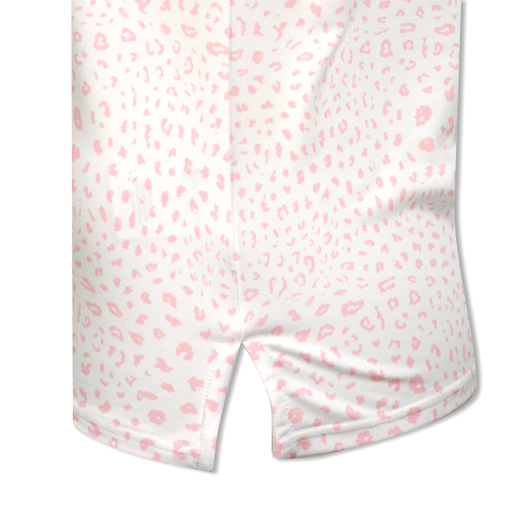 Glenmuir Short Sleeve Polo with White & Candy Pink Animal Print