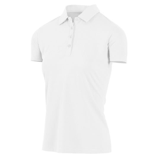 Island Green Ladies Honeycomb Structured Short Sleeve Polo in White