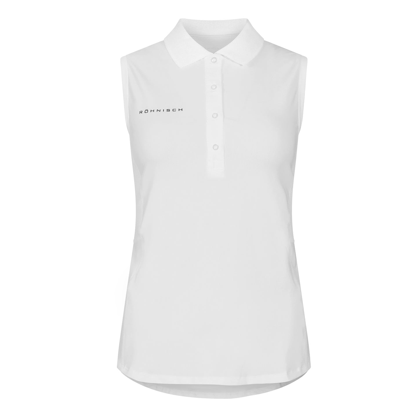 Rohnisch Ladies White Sleeveless Polo with Textured Panels