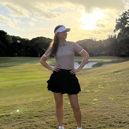 Swing Out Sister Ladies Black Pleated Skort with Deep Pull-On Waistband