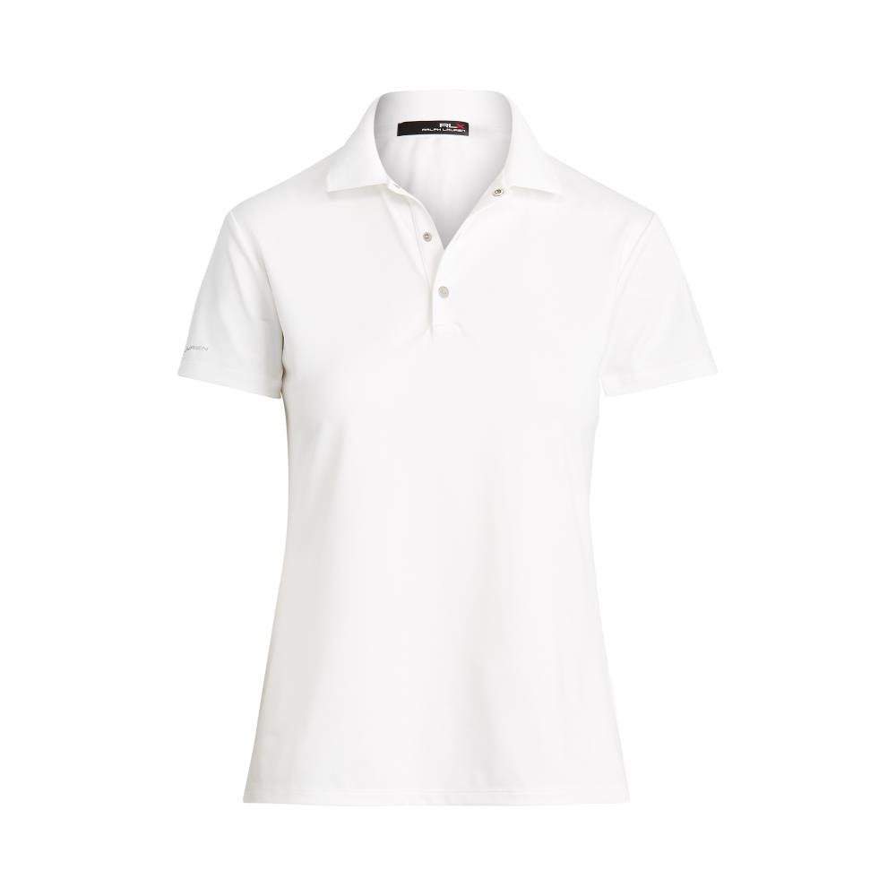 Ralph Lauren Ladies Short Sleeve Pique Polo in Pure White - Last One Medium Only Left