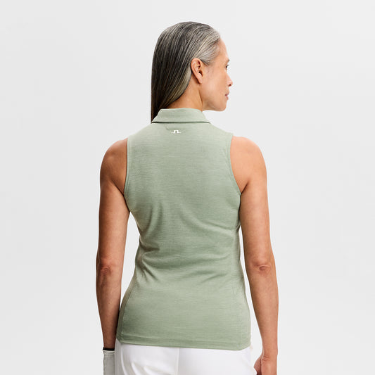 J.Lindeberg Ladies Sleeveless Polo - Sleek, Soft & Effortlessly Versatile
