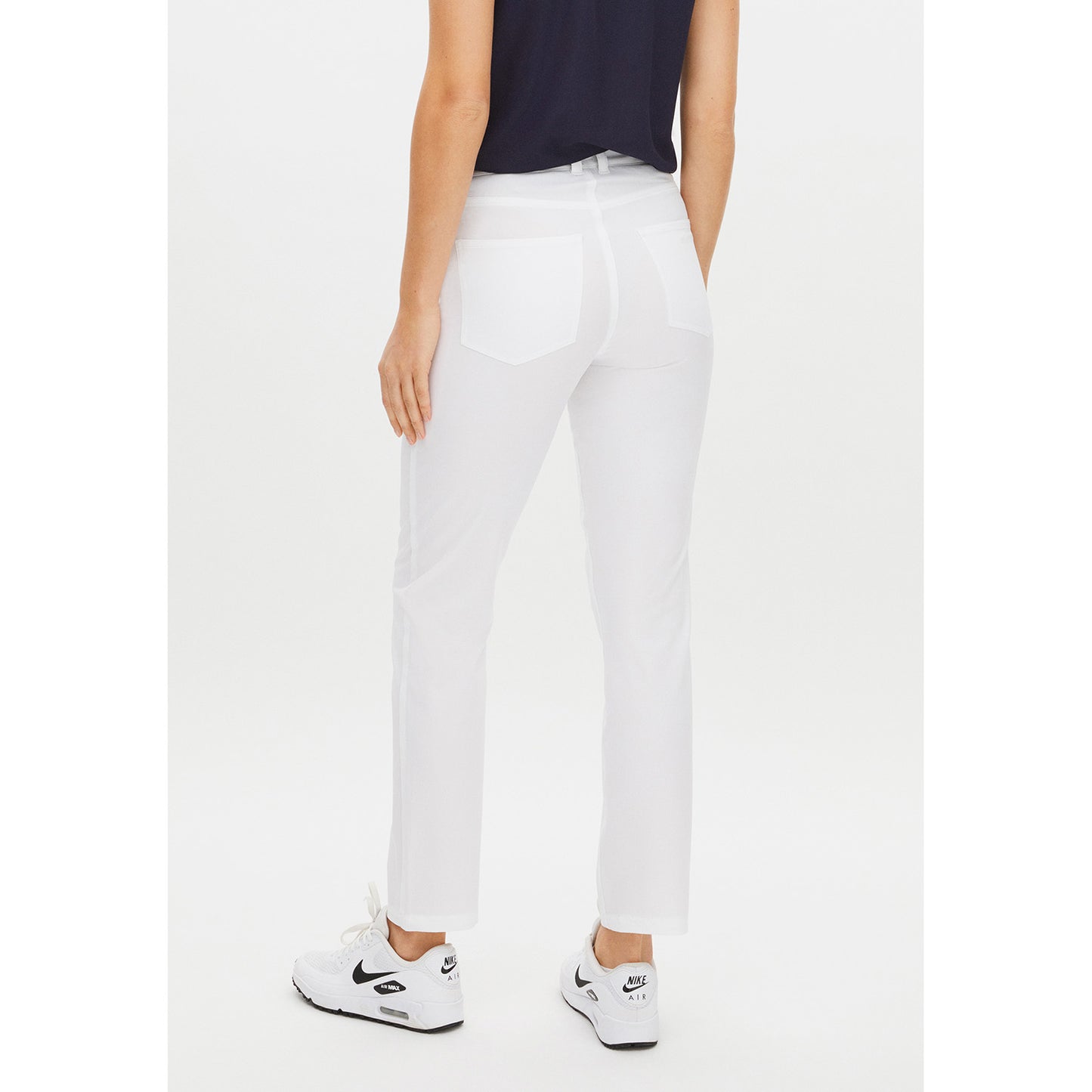 Rohnisch Ladies Chic Straight-Leg Trousers in White - Size 8 Only Left