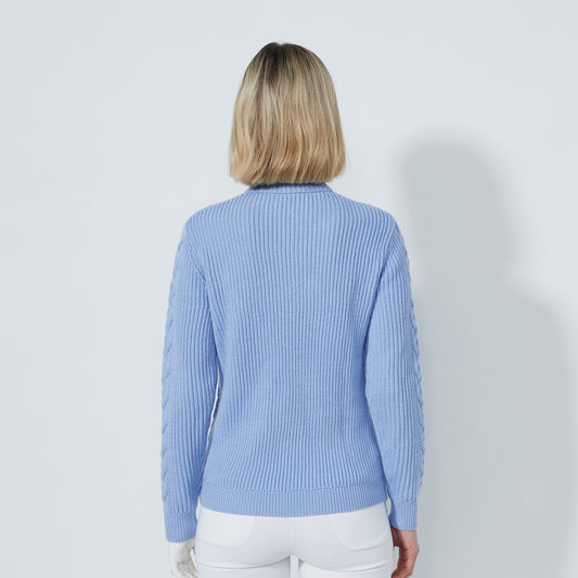 Daily Sports Ladies Half Zip Cable Knit Sweater