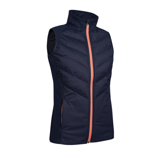 Sunderland Ladies Lightweight Padded Gilet in Navy Shell Print
