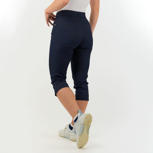 Pure Golf Ladies Lightweight Stretch Navy Capri