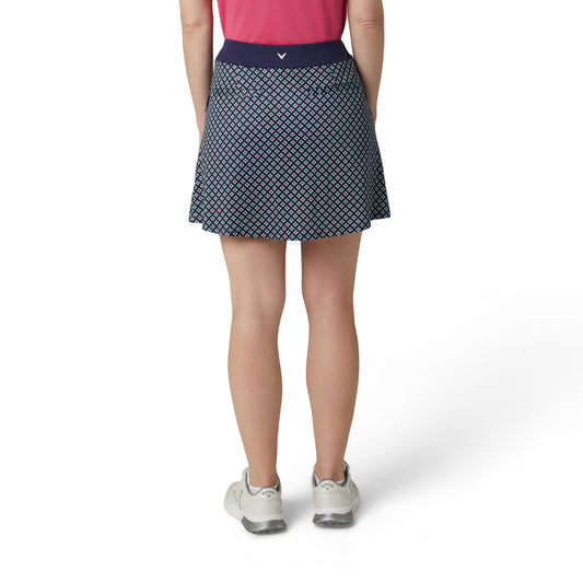 Callaway Ladies Golf Mini Floral Print Pull-On Skort in Navy