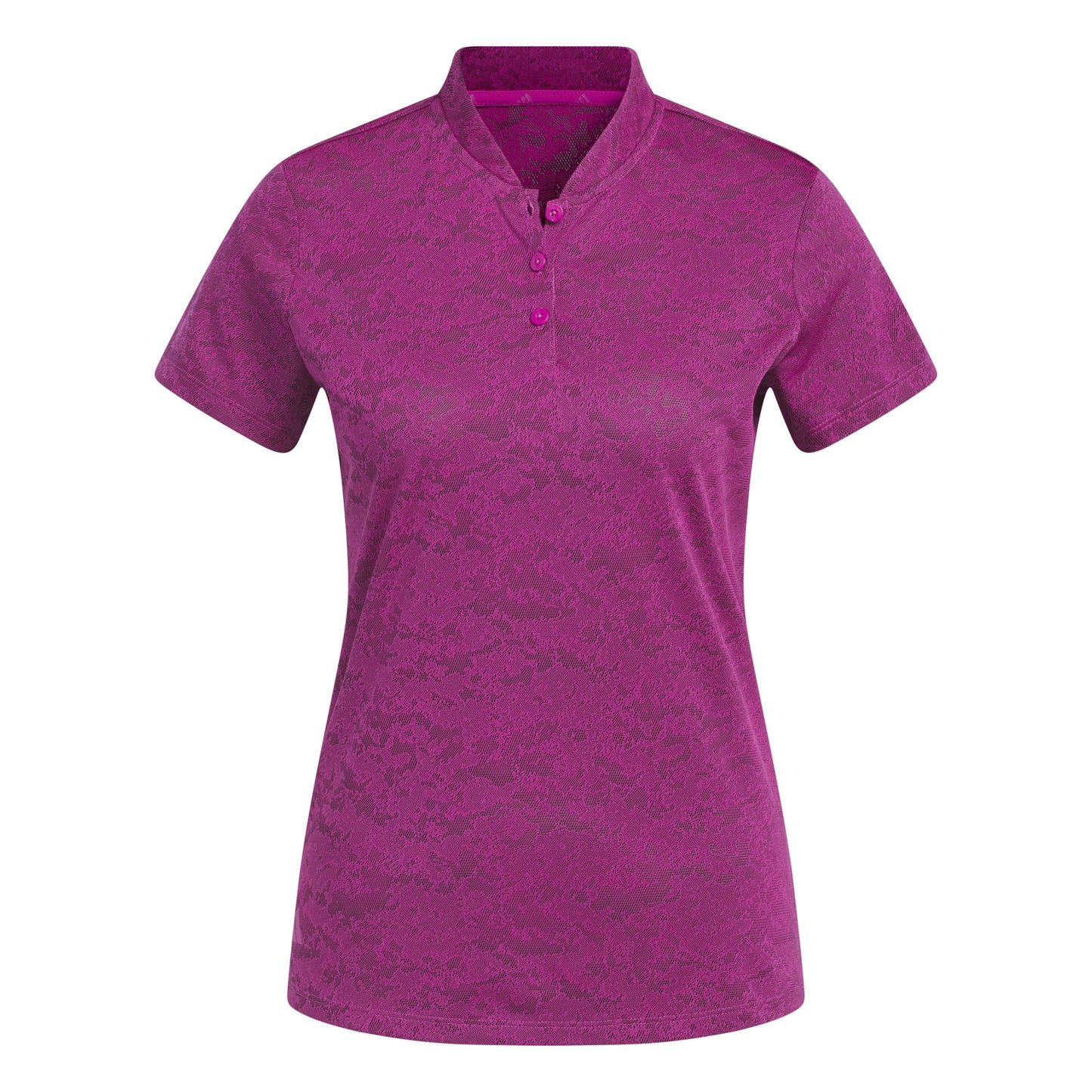 adidas Ladies Short Sleeve Golf Polo with Jacquard Lace Print