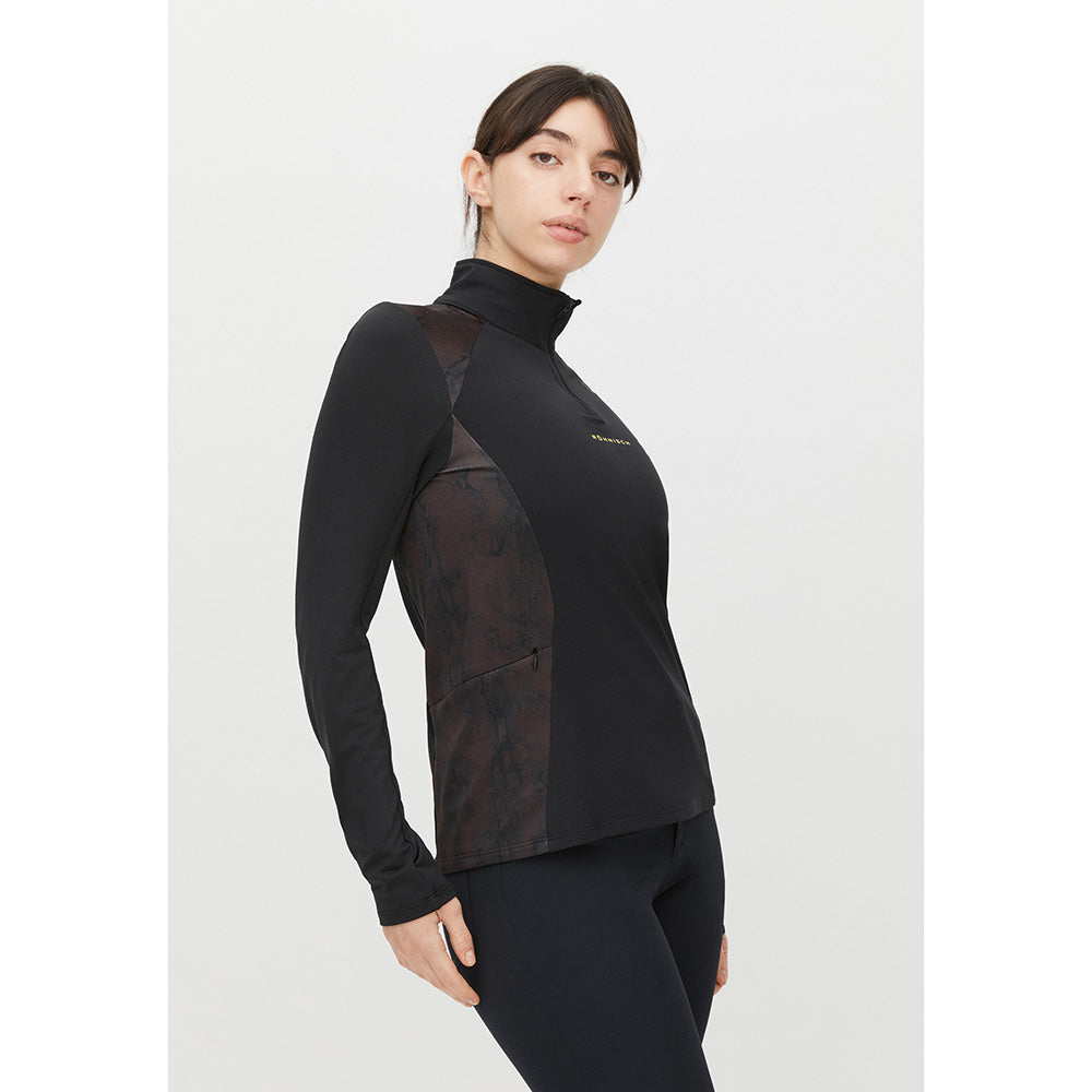 Rohnisch Ladies Thermal Long Sleeve Top with Contrast Panels in Brown Snake
