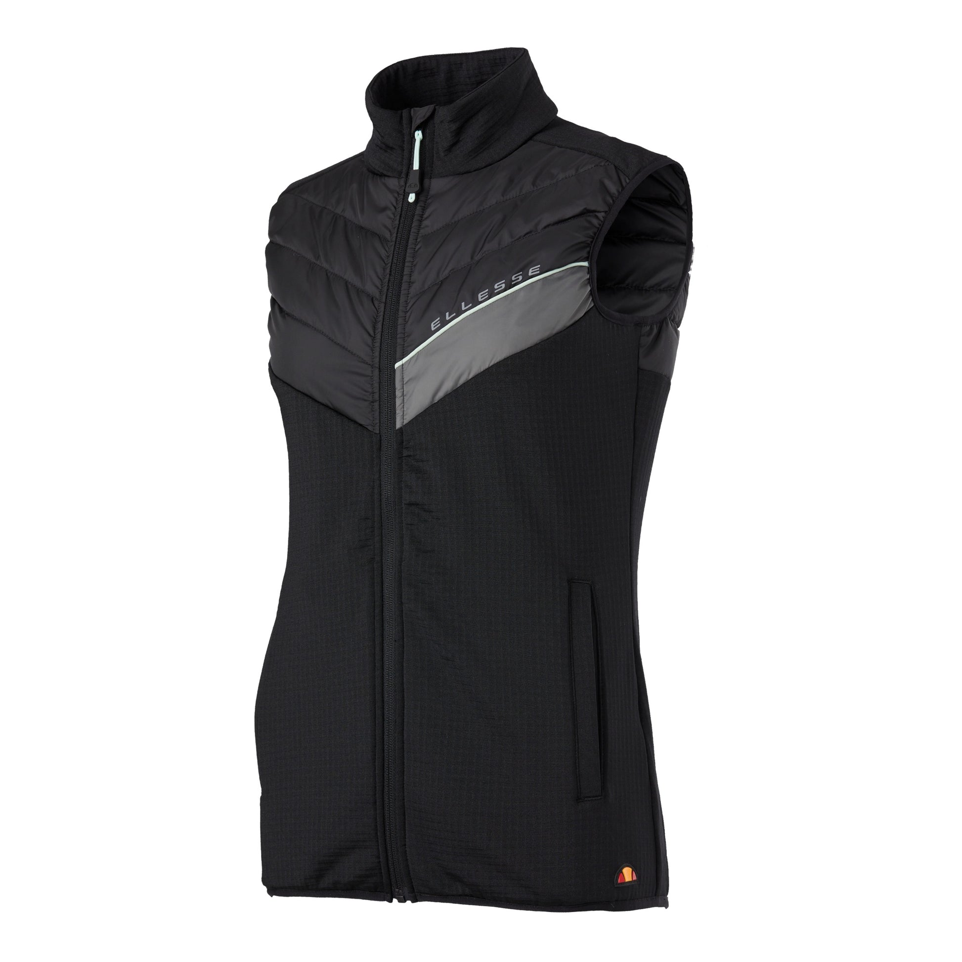 Ellesse Women's Soft-Stretch Gilet in Black with Quilted Panels