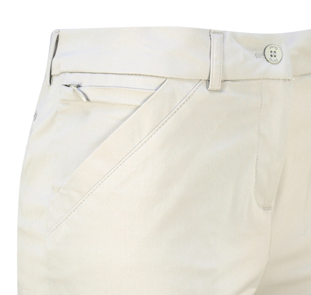 Ping Ladies Lightweight Cotton-Mix Golf Trousers in Stone - Size 20 Only Left
