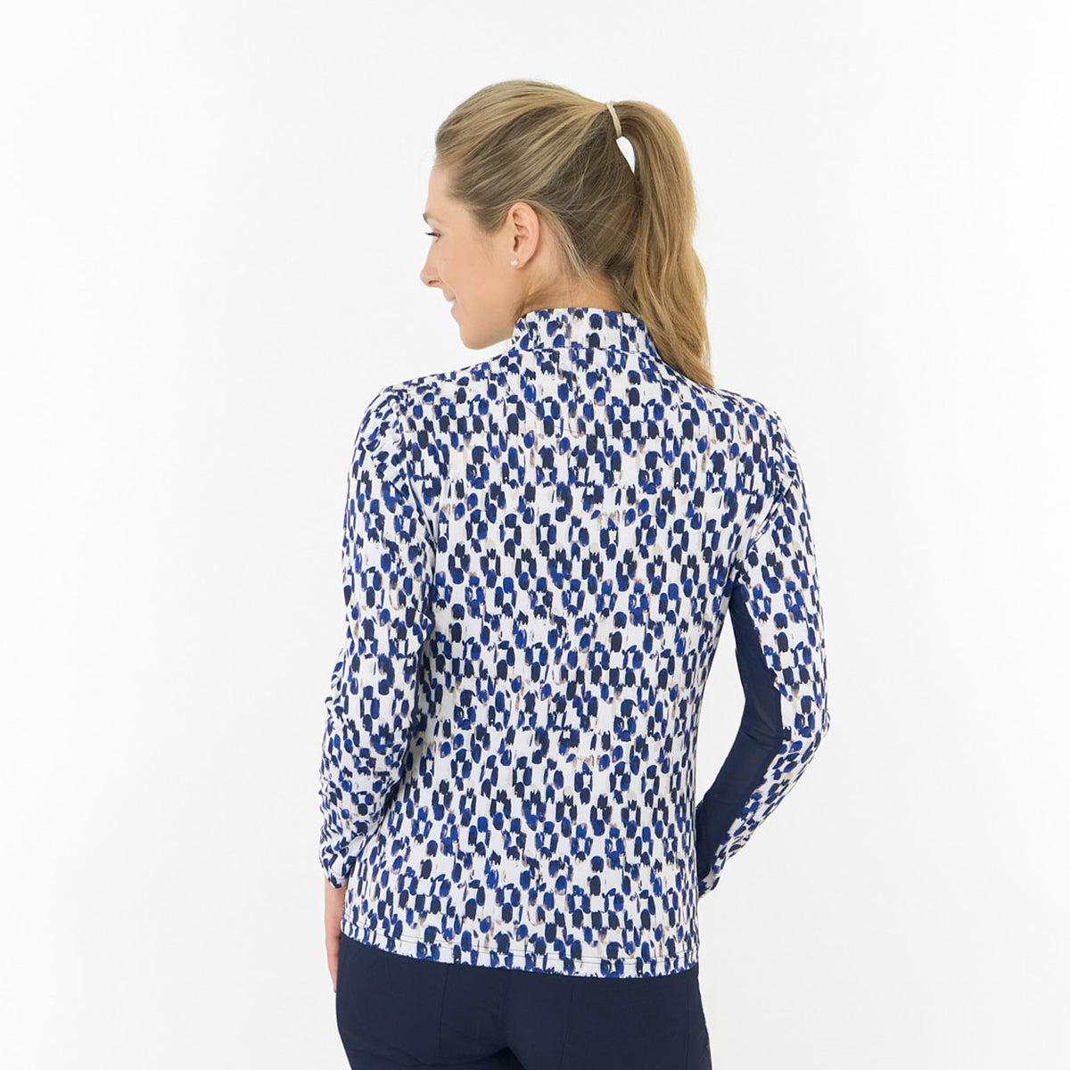 Pure Ladies Long Sleeve Golf Top with Mesh Panels for Breathable Comfort & Sleek Style