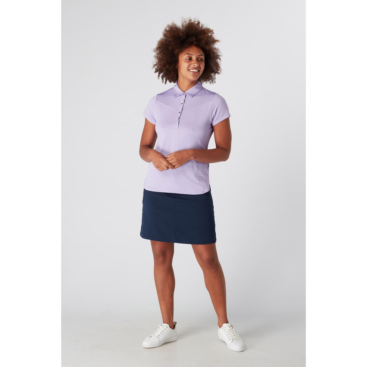 Swing Out Sister Ladies Cap Sleeve Golf Polo in Digital Lavender