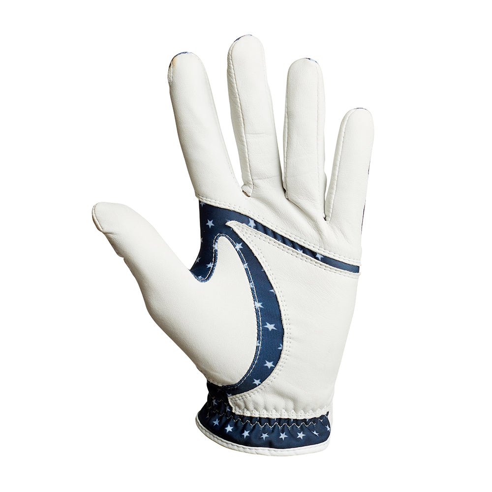 Swing Out Sister Ladies Stretch Leather Glove in Atlantic Blue