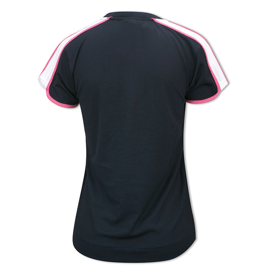 Daily Sports Open V-Neck Cap Sleeve Polo Golf Shirt In Navy - Last One Small Only Left