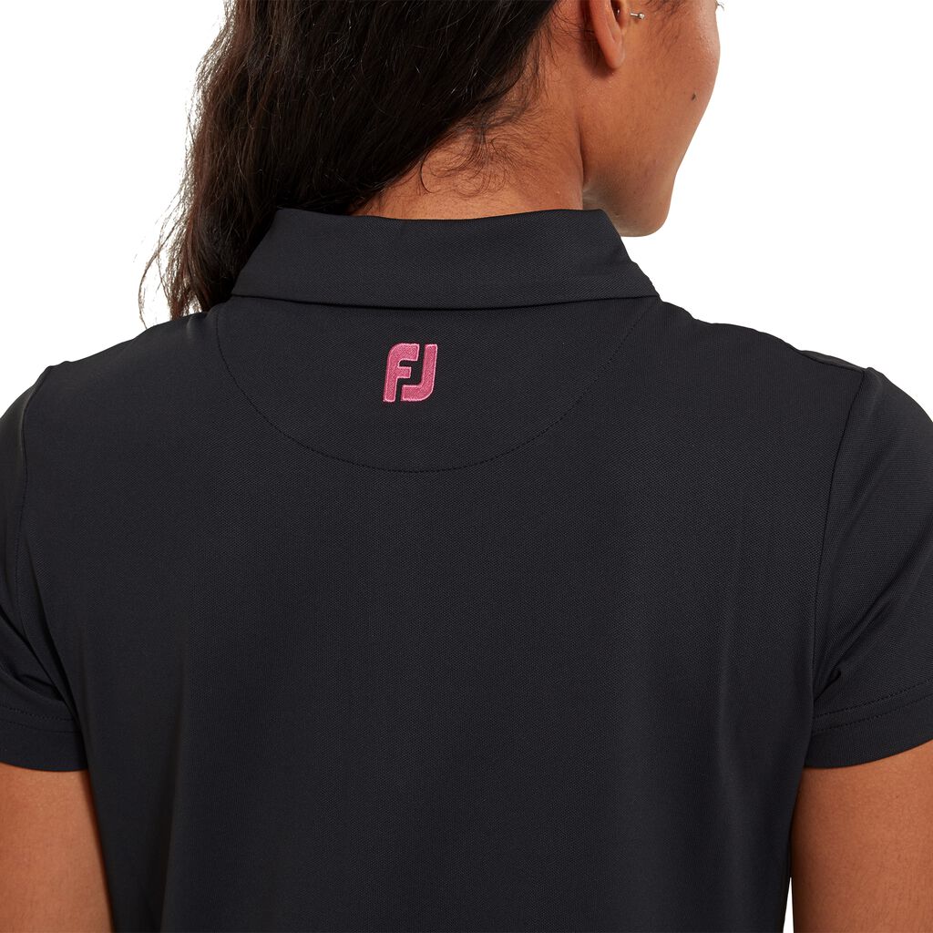 FootJoy Women's Short Sleeve Golf Dress in Black & Hot Pink