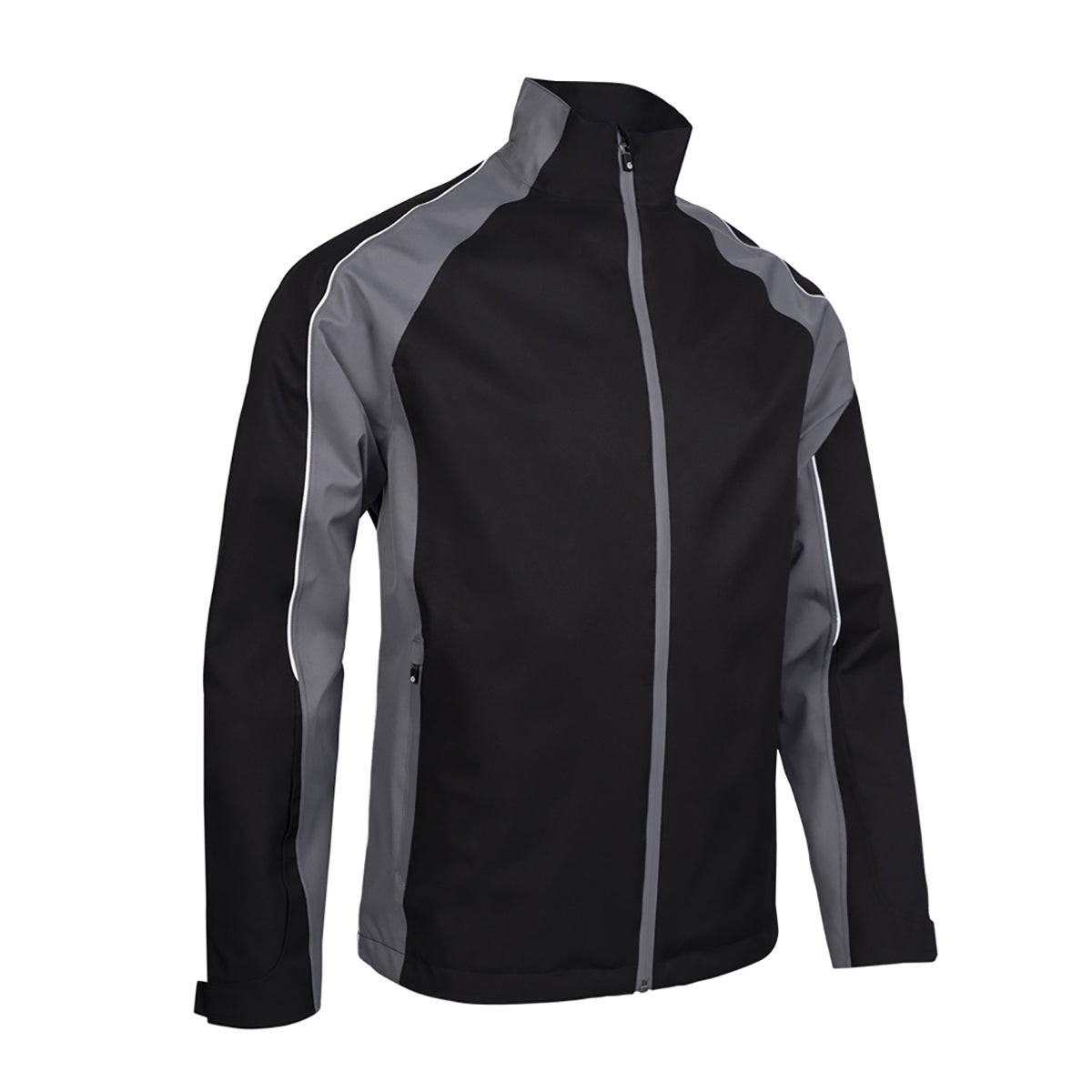 Sunderland Mens Black Waterproof Jacket with Piping, Contrast Panels and Lifetime Guarantee