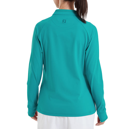 FootJoy Ladies Soft-Stretch Zip Neck Top with Feminine Details - A Timeless Layer for Every Season