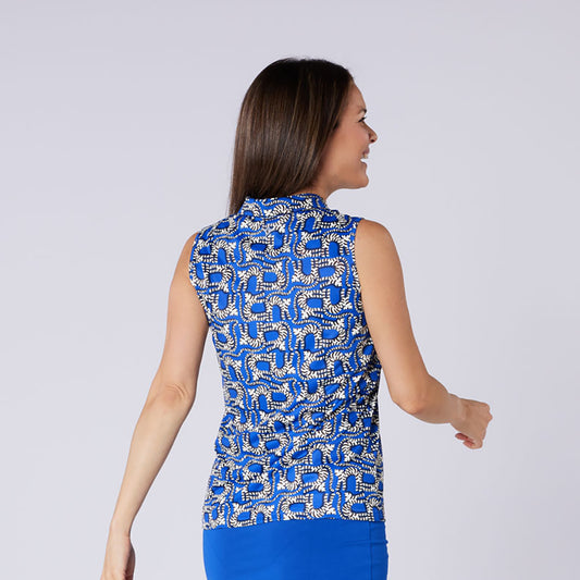 Swing Out Sister Ladies Animal Print Sleeveless Polo