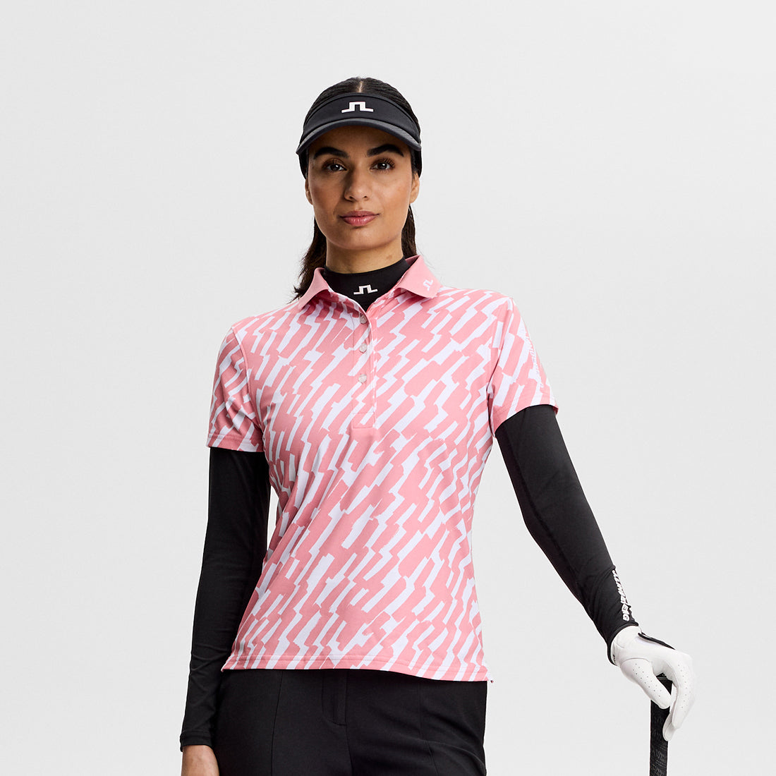 J.Lindeberg Ladies Tour Tech Printed Polo - Feminine Performance with Effortless On-Course Style