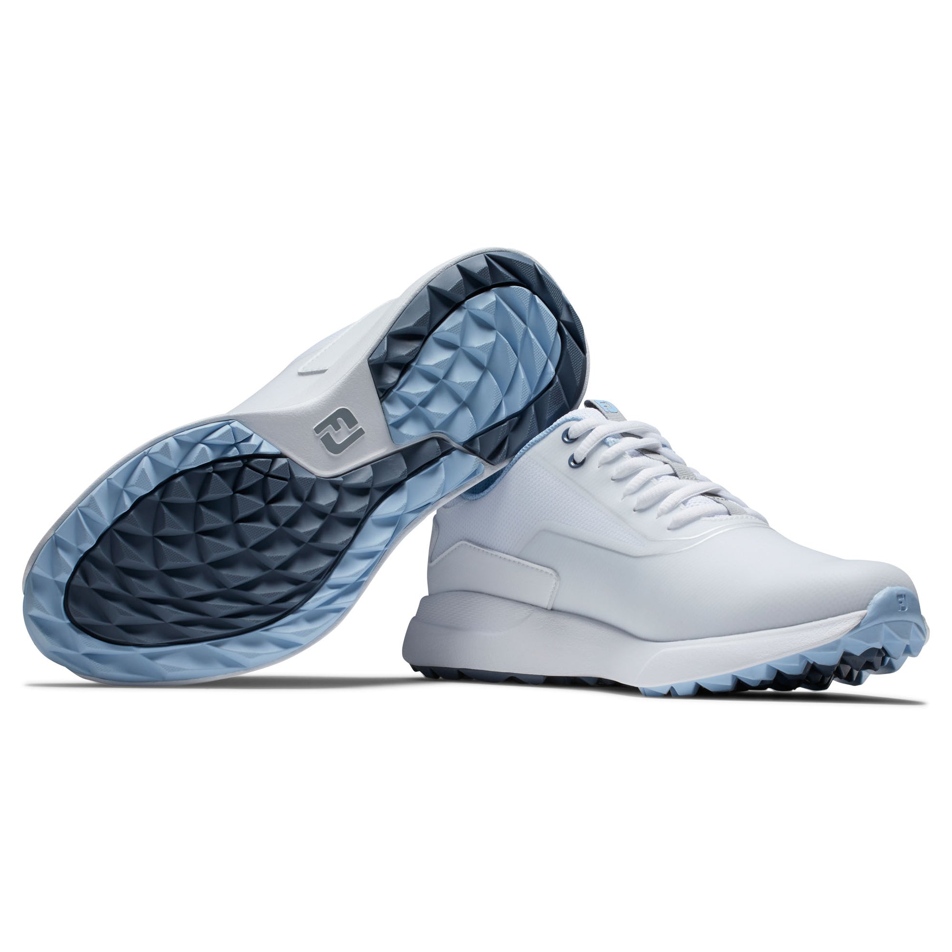 FootJoy Ladies Performa Spikeless Waterproof Golf Shoes in White & Blue