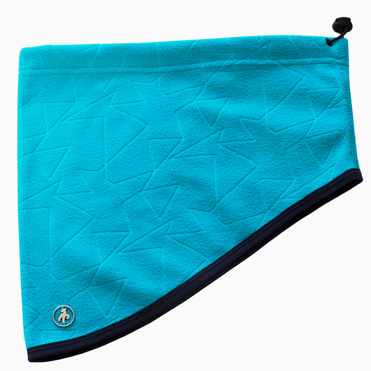 Green Lamb Textured Fleece Snood in Scuba Blue