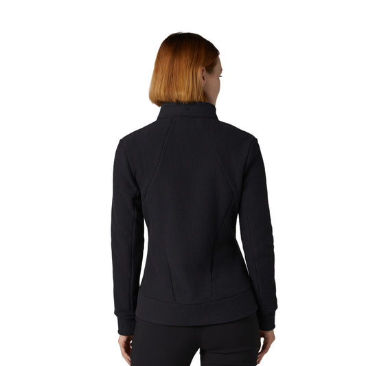 Callaway Ladies Golf Full-Zip Waffle Knit Fleece Jacket in Black