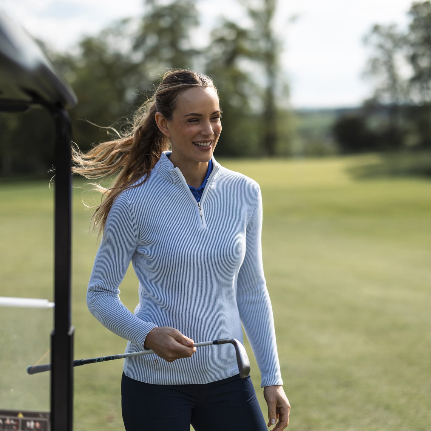 Glenmuir Ladies Two-Tone Ribbed Sweater - Perfect for Year-Round Layering