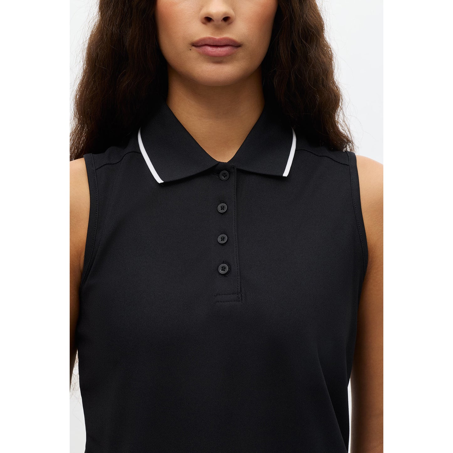 Rohnisch Ladies Sleeveless Polo in Black- Soft, Lightweight Comfort for All-Day Ease