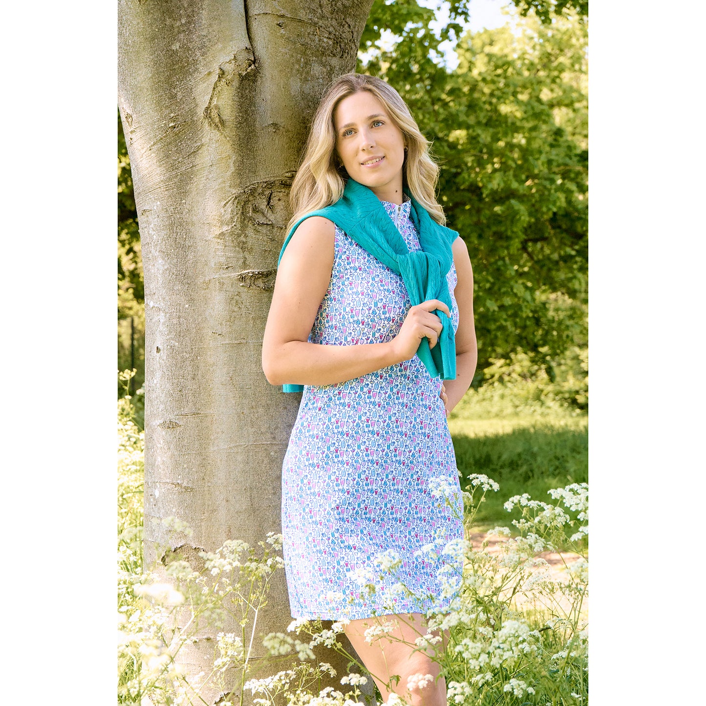 Pure Golf Cocktail Print Sleeveless Dress