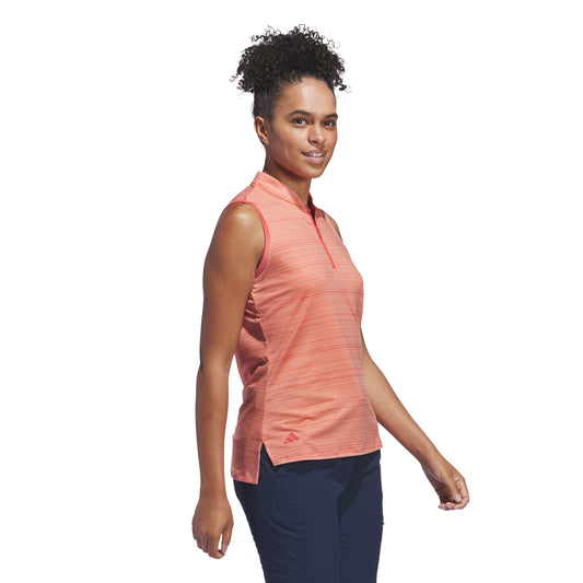 adidas Ladies Striped Sleeveless Golf Polo - Last One Medium Only Left